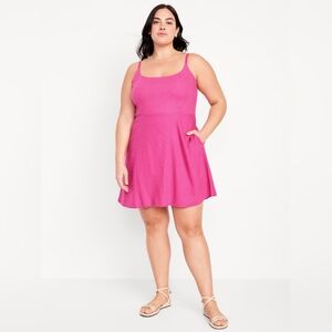Old Navy Sleeveless Fit & Flare Cami Mini Dress in Pink, 2X